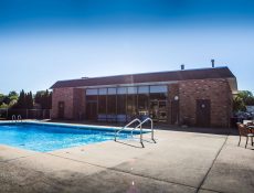 Private Outdoor pool behind the Sunbrook Manor Rental Office Building